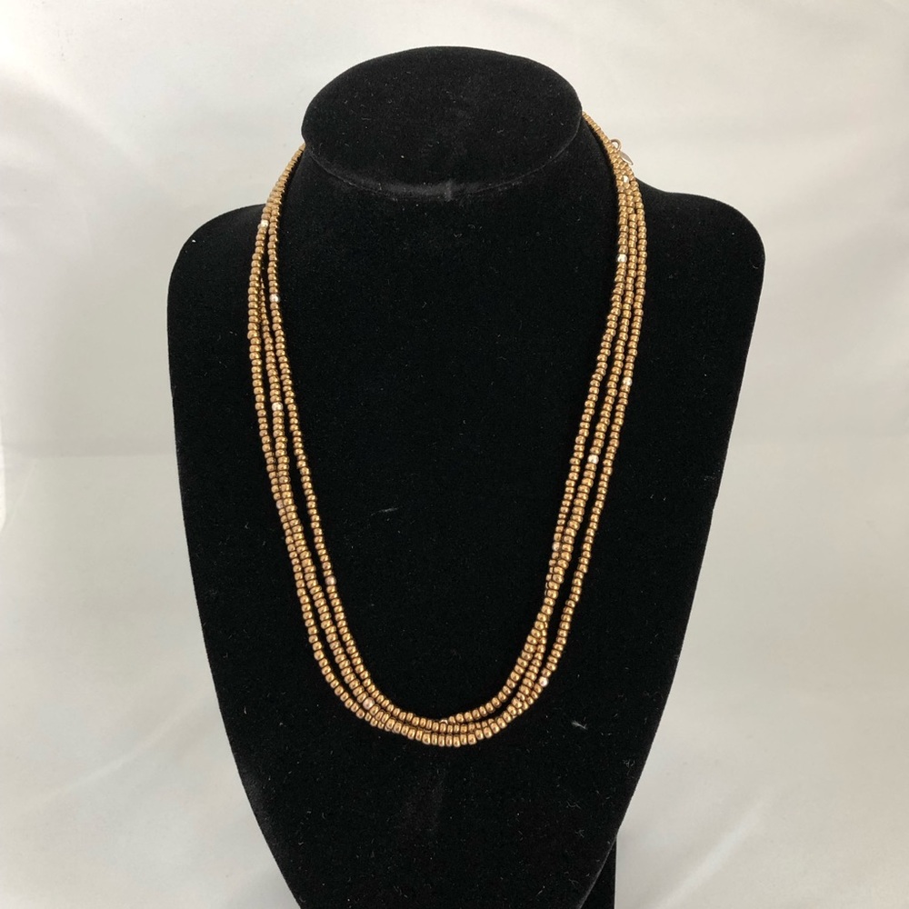 Silpada 3 Strand Bronze Bead Necklace
